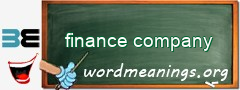 WordMeaning blackboard for finance company